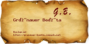 Grünauer Beáta névjegykártya