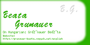 beata grunauer business card